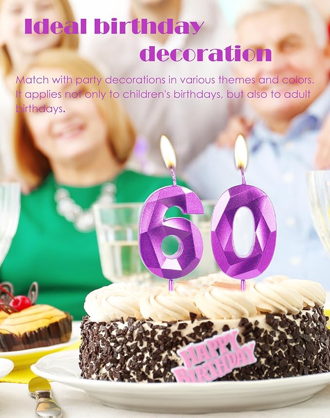 Yiran Number 15 Candles,15th Birthday Candles,Purple Happy Birthday Candle for Cake,3D Design Cake Topper Decorations for Girl Women Pet Birthday Party Wedding Anniversary Celebration Supplies