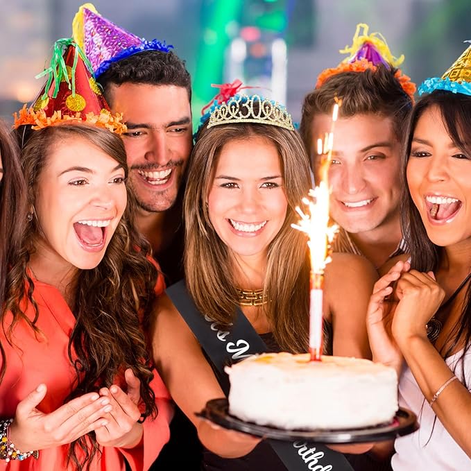 CAVETEE Gold Birthday Crown and Tiara for Women, Sash for Girls - Birthday Party Decoration