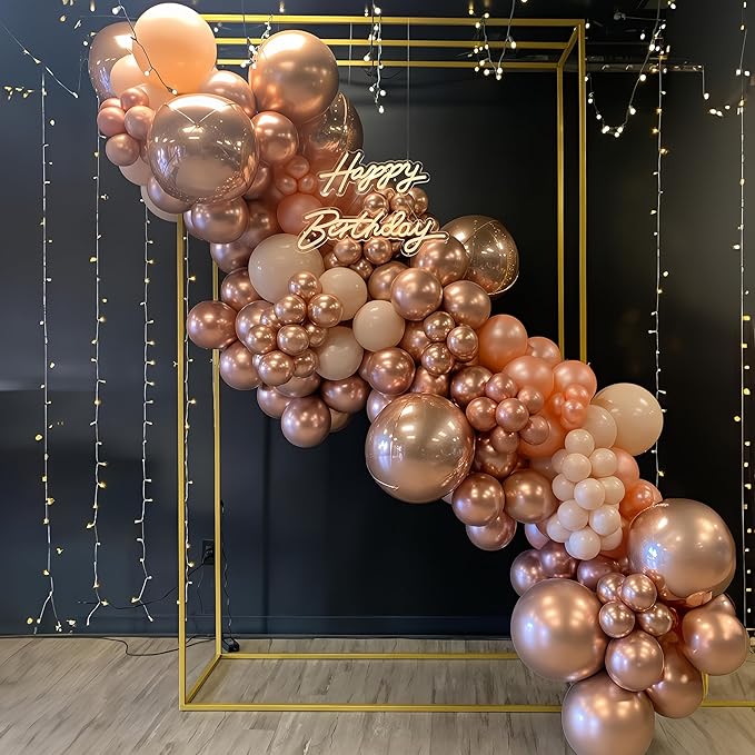 HILAVO Rose Gold Balloons Garland Arch Kit 18 10 5 In Rose Gold Heart Foil Balloon Pearl White Chanmpagne Rosegold Confetti Balloons for Girls Women Mothers Day Bridal Baby Shower Birthday Party Decor
