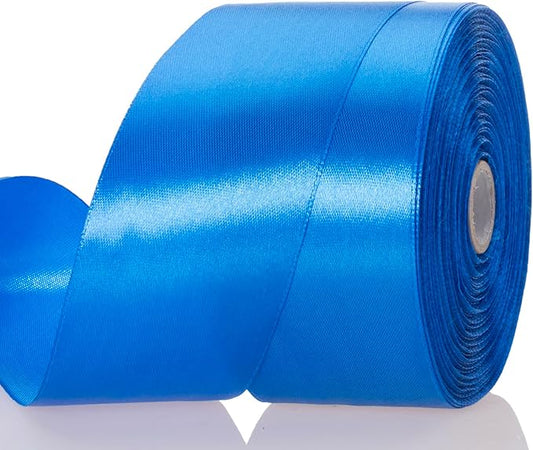 YASEO 2 Inch Royal Blue Solid Satin Ribbon, 50 Yards Craft Fabric Ribbon for Gift Wrapping Floral Bouquets Wedding Party Decoration