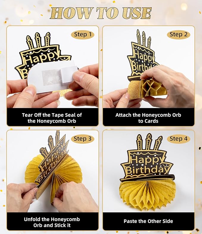 9 Pcs 70th Birthday Decoration for Men Women Happy 70th Birthday Honeycomb Centerpieces 70th Birthday Table Decorations Black and Gold Cheers to 70 Years Decor Birthday Party Favors