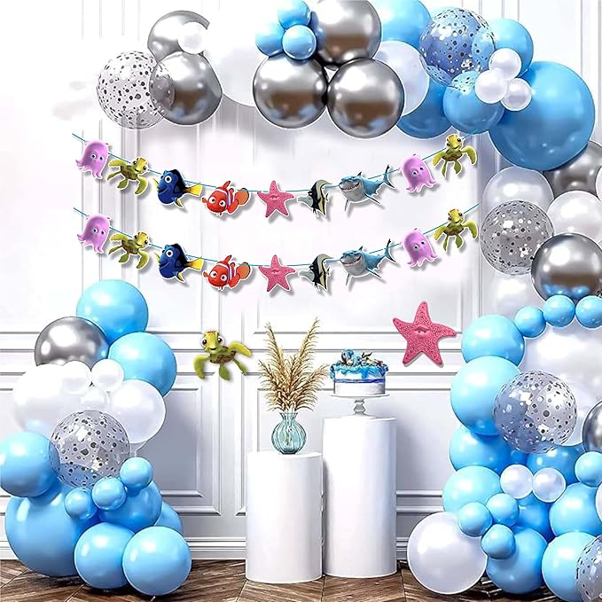 Findng Nmo Garland Decoration - Ocean Theme Party Decor | Underwater Celebration Garland | Fun Clownfish Hanging Decoration for Birthday Events