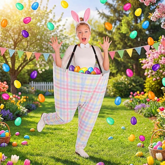 Vinsot Granny Pants Toss Game for Easter, Funny Yard Game for Adults, Outdoor Party Activity with Colorful Eggs