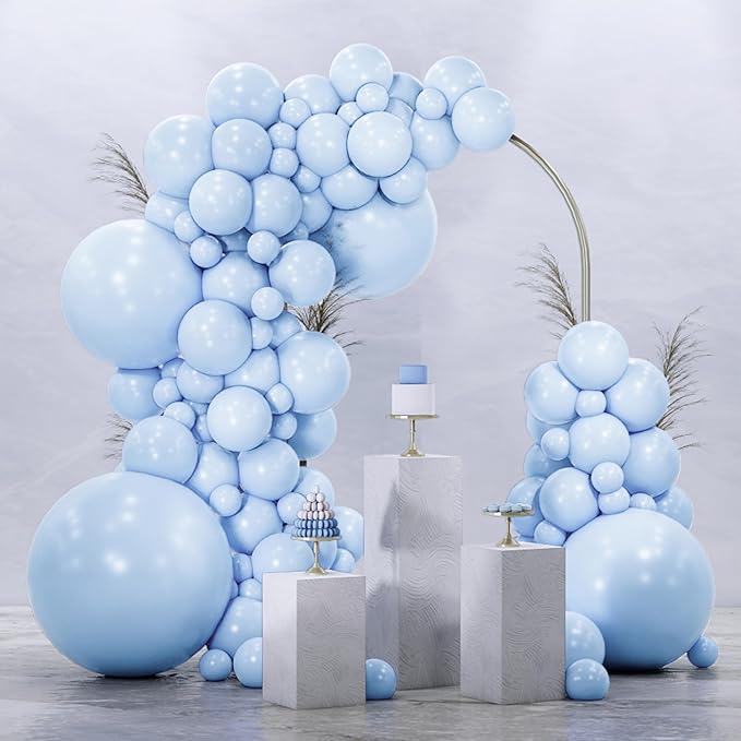 PartyWoo Baby Blue Balloons 99pcs Different Sizes of 36 18 12 10 5 Inch Light Pastel Sky Aqua Blue Balloon Arch Kit Garland for Graduation Baby Shower Gender Reveal Easter Party Decorations Blue-Q13