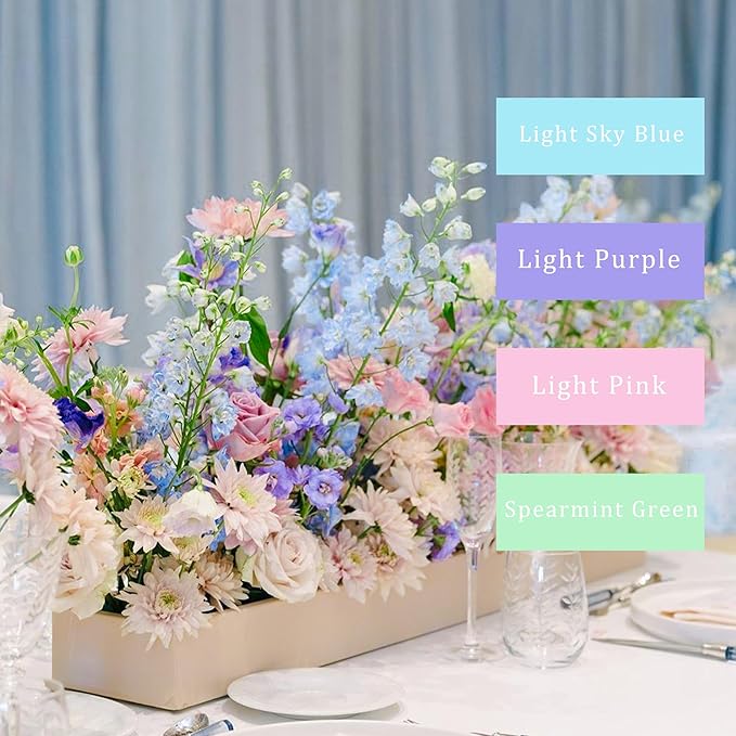8 Rolls Crepe Paper Streamers, Blue, Purple, Pink and Green Streamers Party Decorations for Mermaid Party Birthday Baby Shower Bridal Shower Wedding Lavender Party
