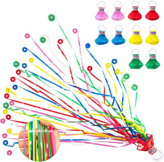 Confetti Poppers, 10 Pack Plastic No Mess Streamers, Party Poppers for Birthday,Wedding,Celebrations,Graduation Party (Colorful 2, 10 Pack)