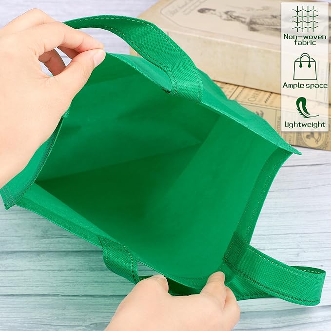 Aneco 24 Pack Party Non-Woven Gift Bags Reusable Tote Bags in Bulk Rainbow Goody Bag with Handles for Birthday Party Supplies