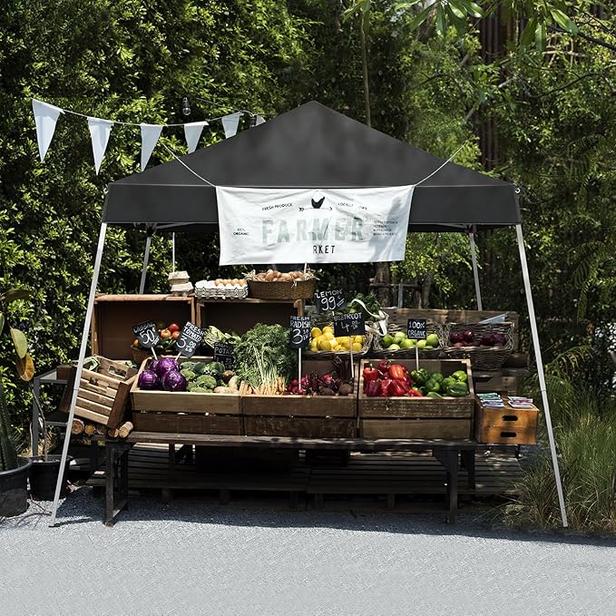 Outvita Canopy 7.8x7.8' Pop Up Commercial Instant Gazebo Tent, Waterproof & UV Protection Canopy Tent with Slant Legs for Party Wedding Birthday BBQ Events