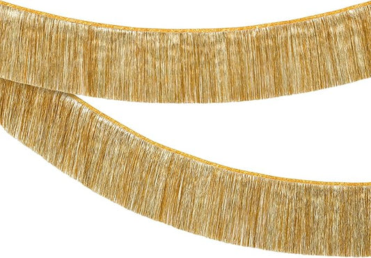 KatchOn, Large Champagne Gold Fringe Garland - 6.5 Feet, Pack of 2 | Foil Fringe Banner for 50th Birthday Decorations | Gold Streamers for Casino, Bachelorette, Graduation Decorations 2026