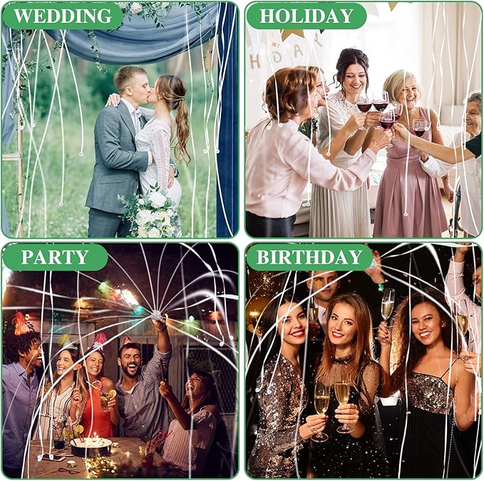 Wettarn 100 Pcs Throw Streamers Confetti Romantic Hand No Mess Streamer Crackers for Christmas Wedding Birthday Party Celebrations Graduation Party Favors(White)