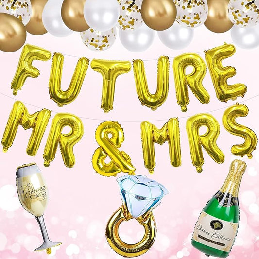 Engagement Party Decorations Bridal Shower Decor She Said Yes Decorations Bridal Shower Balloons Wedding Balloons Soon To Be Future Mr And Mrs Balloons Decor Engaged Decorations Engagement Banner