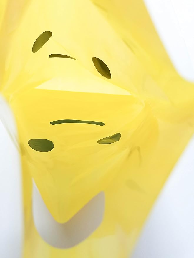 L LIFETIME Smile! Yellow Party Favors Bags Super Strong 24 Pack Loot Birthday Emoji Treat Plastic Bag, 9 x 6 inch - Birthday Gift Bag for Kids Boys and Girls - Plastic Gift Bags with Handles
