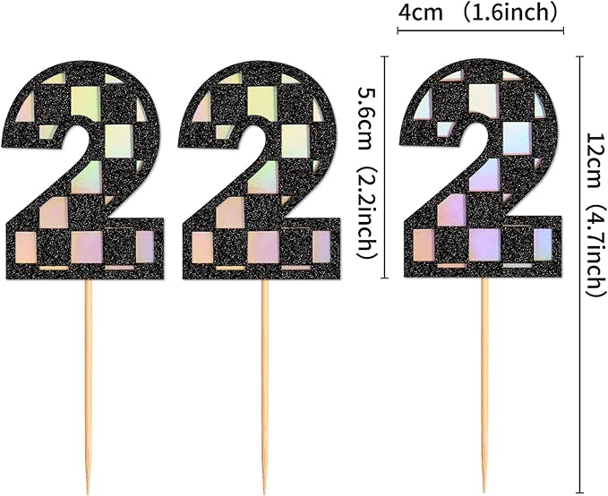 Ercadio 24 Pack Number 2 Cupcake Toppers Checkered Two Cupcake Picks for Smiley Assorted Racing Car Theme Baby Shower 2nd Birthday Party Cake Decoration Supplies