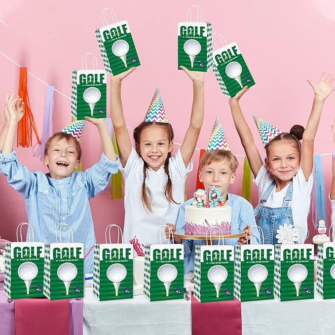 gisgfim 12 Pieces Golf Party Favor Bags Golf Birthday Goodie Treat Paper Bags Golfs Party Supplies Decorations for Baby Shower Birthday Gifts
