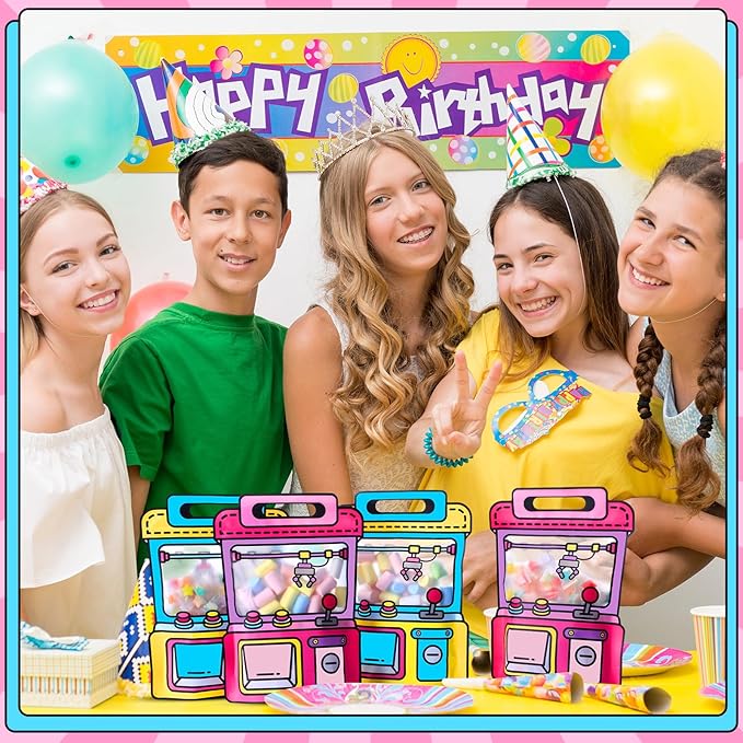 Yeyeplum 40 Pcs Goodie Bags Stuffers for Kids Birthday Goodie Bags Cartoon Snack Candy Treat Party Favor Plastic Gift Handbags Bulk with Handle for Back to School Supplies(12 x 8.8 Inch,Game Style)