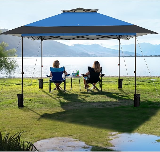 MFSTUDIO 13x13 Outdoor Pop Up Canopy Tent,Easy Set up Straight Leg Outdoor Canopies One Push Folding Instant Shelter Tents for Beach,Party and Camping, 169 Sq. Ft of Shade