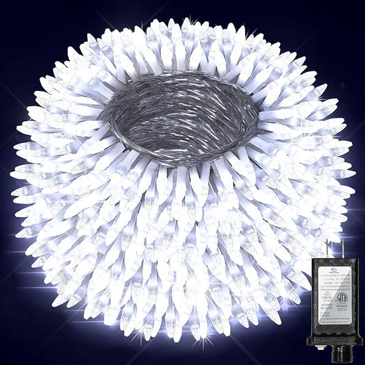 750 LED Christmas String Lights Outdoor, 240FT Twinkle Fairy Lights with Timer & Memory, 12 Modes Dimmable Waterproof Tree Light for House Patio Wedding Party Christmas Decororations, Cool White