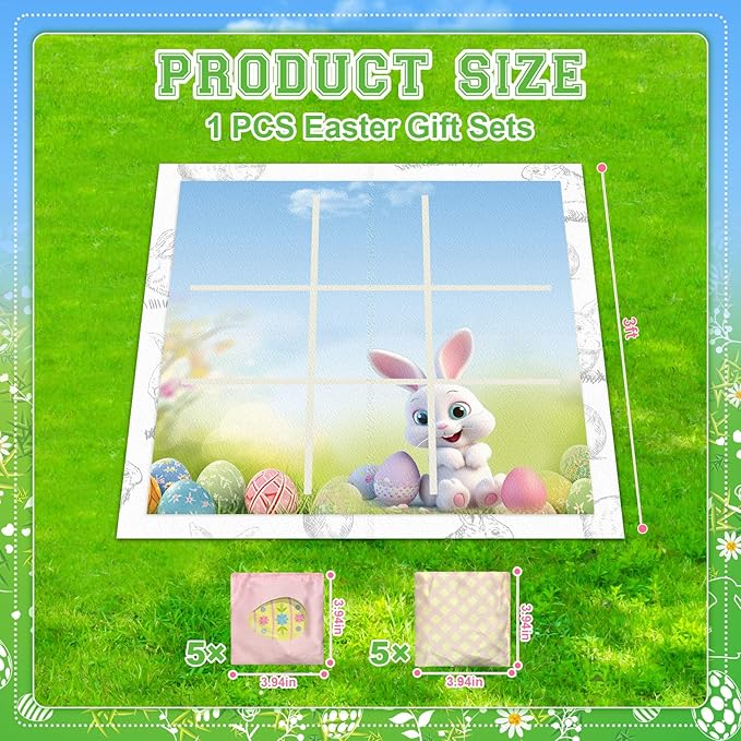 3 x 3 Ft Outdoor Giant Tic Tac Toe Bean Bag Toss Games for Kids Adults Family Bean Bag Toss Game Felt Board with 10 Bean Bags Outdoor Camping Backyard Lawn Games Gift