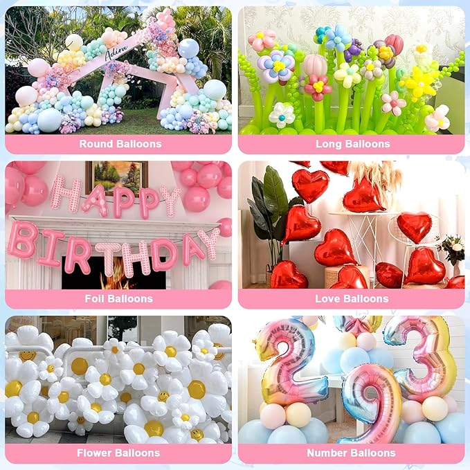 Balloon Pump Electric Air Pump for Long Balloon Inflator Blower Machine for Birthday Party Celebration Balloons Decorations for Twisty Animal Balloons