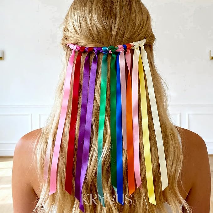 Double-Faced Rainbow Satin Ribbon Set – 12 Colors, 3/8 Inch x 5 Yards Rolls, 60 Yards Total Colorful Ribbons for Gift Wrapping, Hair Bows, Valentines Day, Wedding & Party Decoration, DIY Crafts