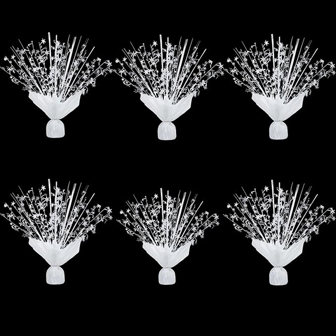 Metallic Foil Spray Centerpiece Stars for Wedding, Birthday, Anniversary, Christmas Table Decor, Holiday Festival Baby Shower Graduation Mantle Party Decorations (White630)