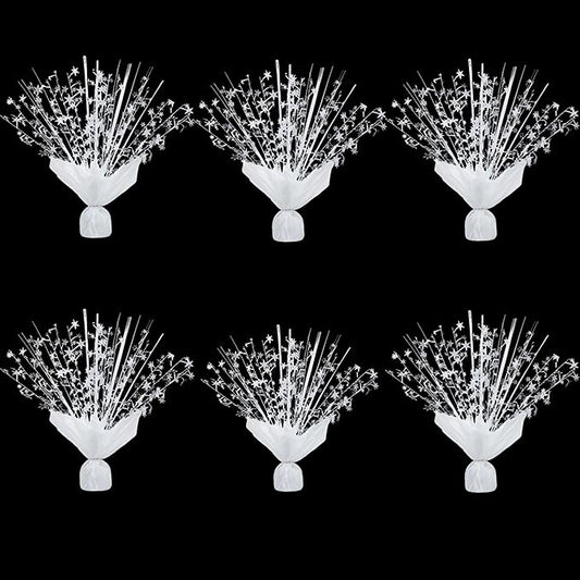 Metallic Foil Spray Centerpiece Stars for Wedding, Birthday, Anniversary, Christmas Table Decor, Holiday Festival Baby Shower Graduation Mantle Party Decorations (White630)