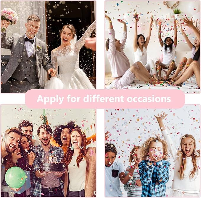 Pink Confetti Party Confetti Cannon, 6 Pack Mini Party Poppers Pink Confetti Cannon Shooters Biodegradable Confetti for Wedding Kids Birthday Party Supplies