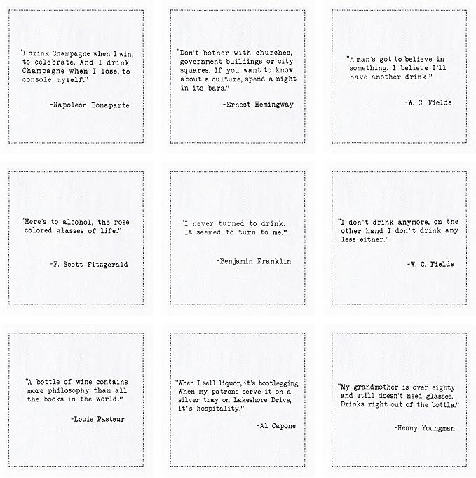 Five Star Funny Literary Bar Quotes | White Cotton Cocktail Napkins | 50 Luxury Disposable Beverage Napkins with Witty Bar Quotes | Drink Napkins for Parties, Bars, Weddings & Game Nights