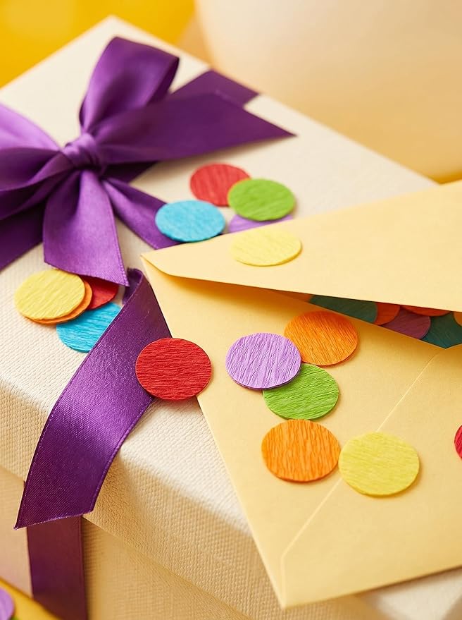 1 Inch Rainbow Circle Crepe Paper Confetti Colorful Round Dots Table Confetti for Birthday Wedding Baby Shower Birthday Party Decorations 1000 Count