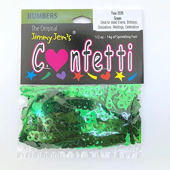 Confetti Year 2026 Green - Retail Pack #7349 QS0