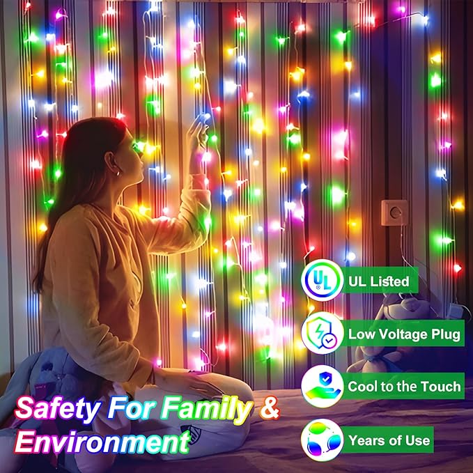509FT Christmas Lights Outdoor 1350 LED Christmas Tree Decorations with 8 Modes & Timer Memory, Plug In Clear Wire Waterproof LED Xmas Lights for Yard Trees Wedding Party Holiday (Multicolor)