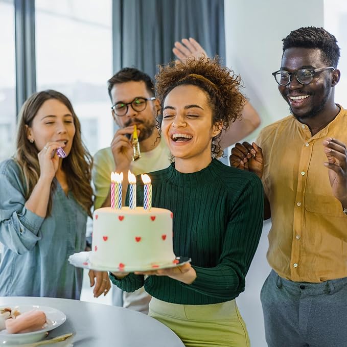 Magic Trick Birthday Candles | Blow Out Surprise Party Candles | Funny Celebration Gag | Multicolor | 10 Count