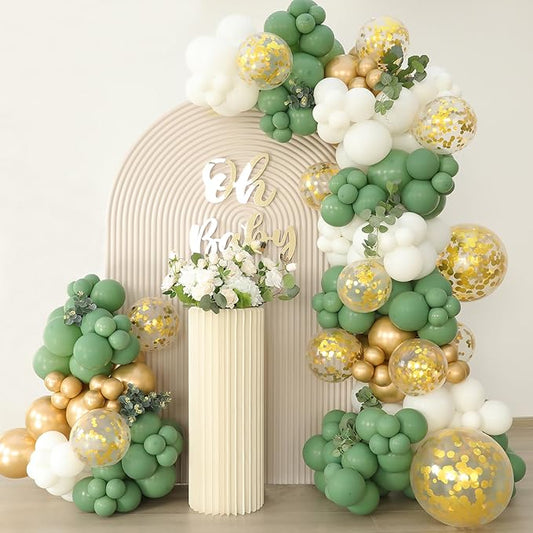 Sage Green Balloon Garland Kit Arch Oh Baby Shower Olive Matte Different Sizes Decor Happy Birthday Party Wedding Jungle Decorations