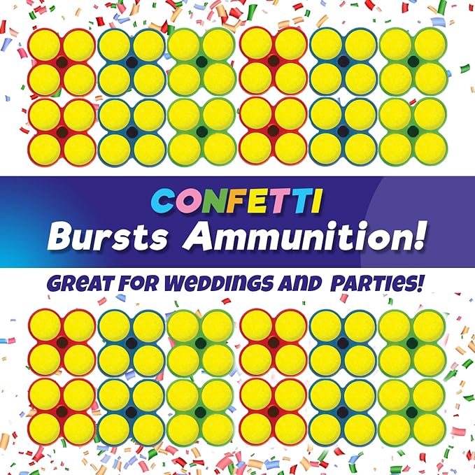 JA-RU Confetti Gun Refills (144 Pack, 24 Shots Each) For Party Poppers Confetti Shooters. Wedding Send Off Ideas, Gender Reveal Ideas, New Years Eve Party Supplies. 955-144s