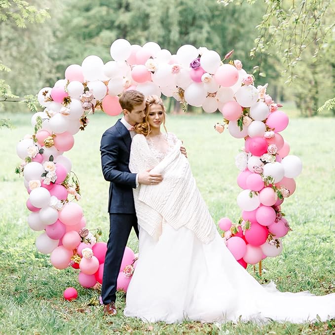 RUBFAC White Balloons 129pcs Different Sizes 18 12 10 5 Inch for Garland Arch, Latex Balloon for Engagement Wedding Anniversary Birthday Party Baby Shower Decoration