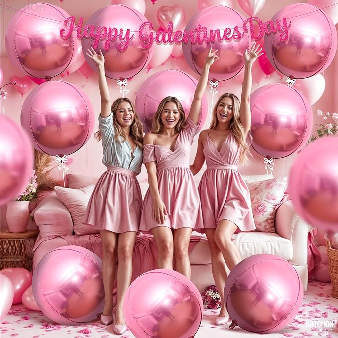 KatchOn, Pink Balloons - 22 Inch, Pack of 12 | Metallic Pink Balloons, Foil Balloon for Pink Party Decorations, Mothers Day Decorations Mothers Day Balloons Bridal Shower, Gender Reveal Birthday Party