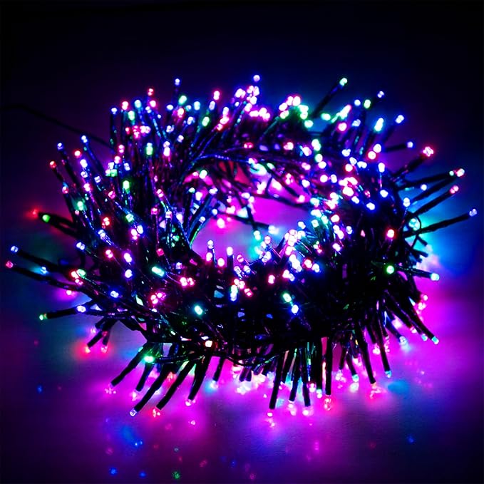 EcoNour 29.5 Ft 720 LED Cluster Twinkle Lights for Easter Decorations, 8 Modes String Lights for Decoration with Timer and Memory Function, Multicolor Sparkle Lights for Magical Home & Outdoor