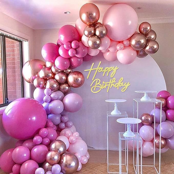 Happy Birthday Sign for Backdrop - Glitter Felt Happy Birthday Letter Sign for Balloon Arch Birthday Party Balloon Arch Backdrop Decorations for Birthday Party Baby Shower - Gold