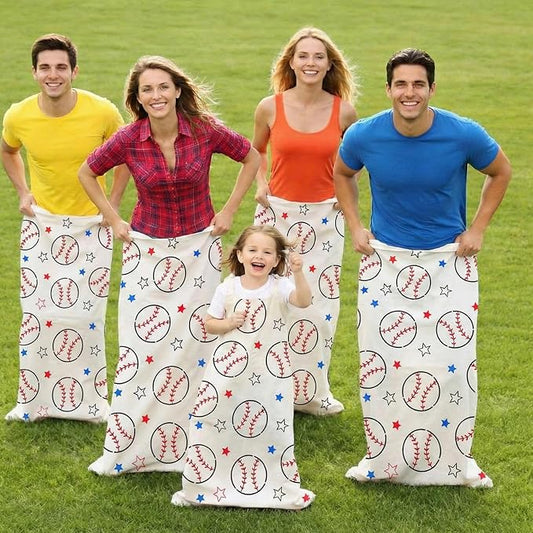 16 Pcs Potato Sack Race Bags Large Baseball Race Bags for Family Outdoor Sport Game Decorations for Adults and Kids Bean Sack Games Set Outside Yard Birthday Party Supplies 40 x 20 Inches