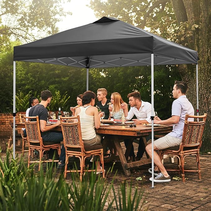 VINGLI 10x10 Pop Up Canopy Tent with 4 Sidewalls & Sandbags, Outdoor Pop Up Gazebo, Tents for Parties Easy up Canopy for Events, Parties, Camping