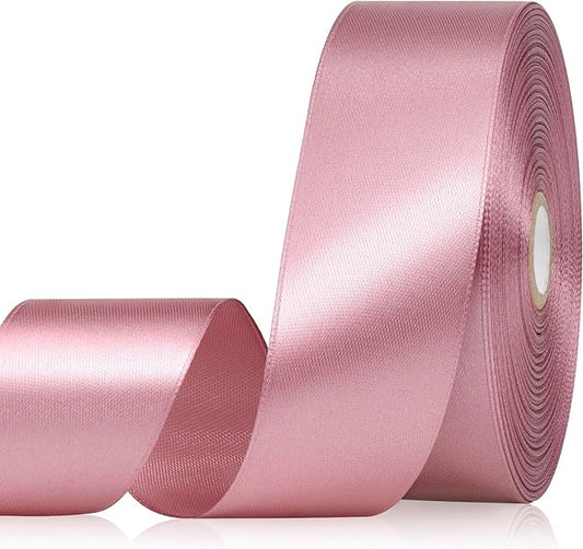 Rosy Mauve Ribbon 1-1/2 Inch, 60 Yards Rosy Mauve Satin Ribbon for Gift Wrapping Floral Arrangement Crafts Wedding Easter Christmas