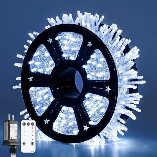 JMEXSUSS 1000 LED White Christmas String Lights Outdoor with Remote, 272 Ft Outdoor String Lights for Outside Patio Garden Bedroom Party Holiday Wedding Decor