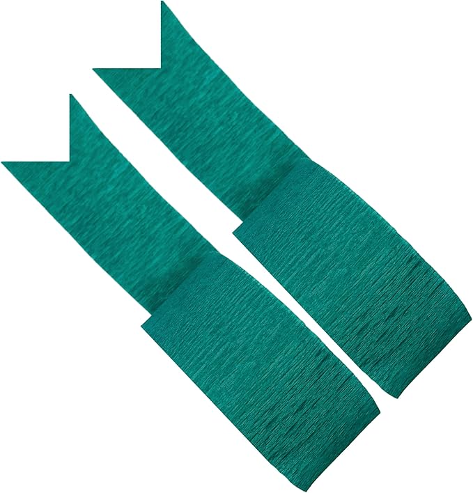 TEAL Crepe Paper Streamers, 2 ROLLS, 145 FT TOTAL, MADE IN USA!