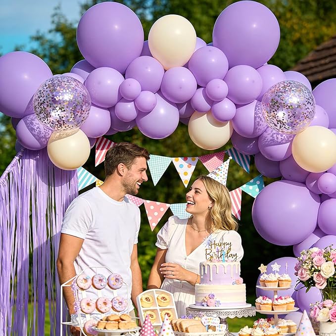 110pcs Pastel Purple Balloon 12 Inch, Pastel Purple Latex Balloons for Birthday Party Baby Shower Wedding(with 2 Ribbons).