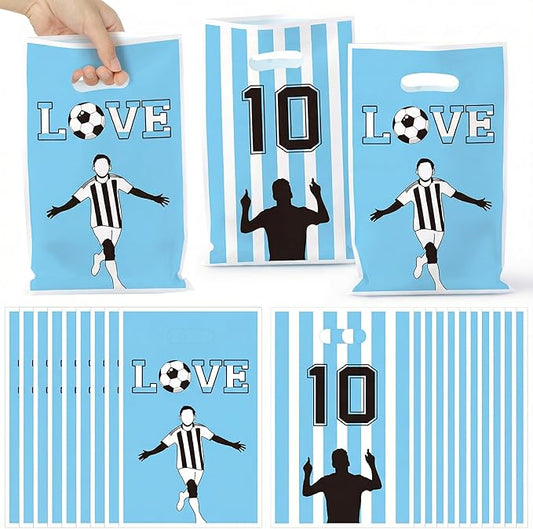 JuPelozak Soccer Party Favor Bags - 50pcs Football Themed Goodie Bag, Candy Cookies Gift Decor for Boys Teens Adult, Birthday Holiday Celebration Decorations Supplies for 2026 Sport Competition Event
