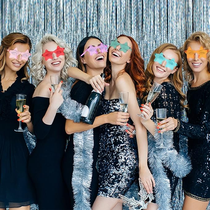 LIULIUBTY Star Shaped Sunglasses, Heart Sunglasses for Bachelorette Party, Colorful Party Favors