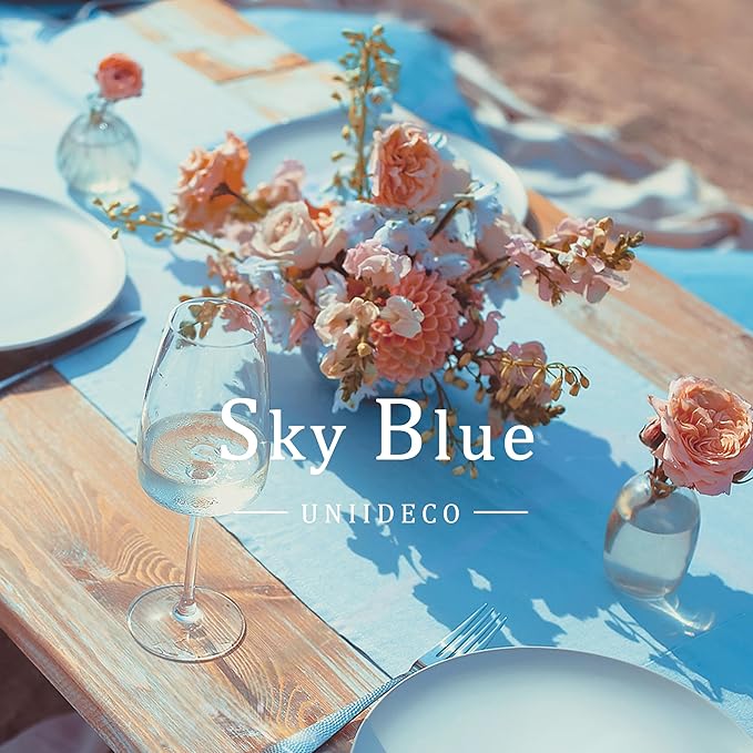 8 Rolls Crepe Paper Streamers, Sky Blue Streamers Party Decorations for Baby Shower Birthday Gender Reveal Under The Sea Party