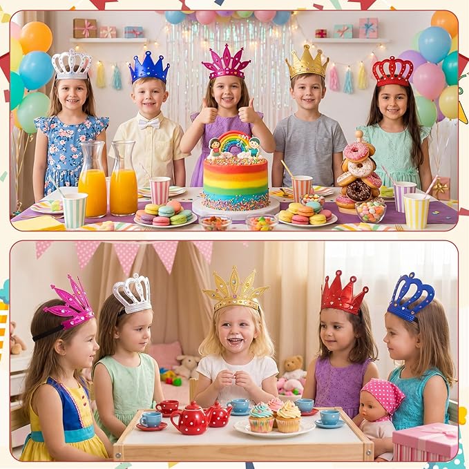 Yaomiao 66 Pieces Foam Princess Tiaras Kids DIY Crowns Party Favors Craft Crystal Diamond Sticker Making Your Own Tiara (Classic Style)