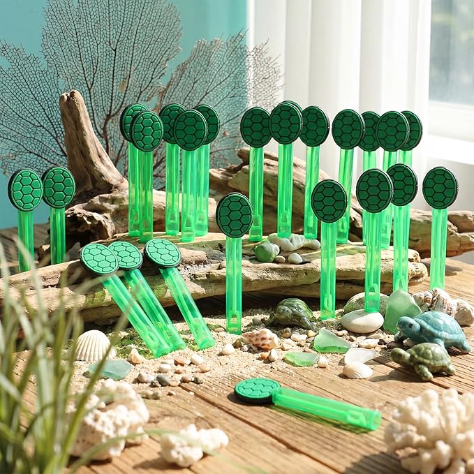 Jenaai 24 Pcs Tortoise Shell Bubble Wands Turtle Shell Bubbles Party Favors for Summer Activity Cartoon Birthday Gifts Carnival Goody Bag Stuffers Wedding Supplies