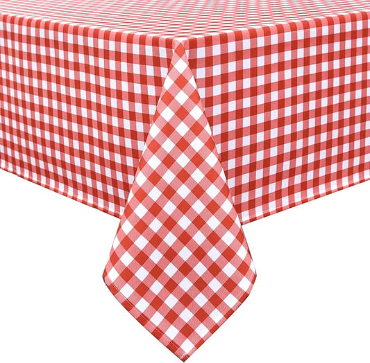 Classic Gingham Buffalo Tablecloth Fabric - Oblong 58x144 Inch Water Proof Checkered Table Cloth for Indoor Outdoor - Table Cover for Birthday, Picnics, BBQs, and Parties